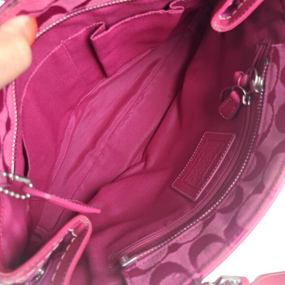 Vintage COACH Signature Small Carryall Satchel in hot pink- fuchsia - Picture 8 of 11